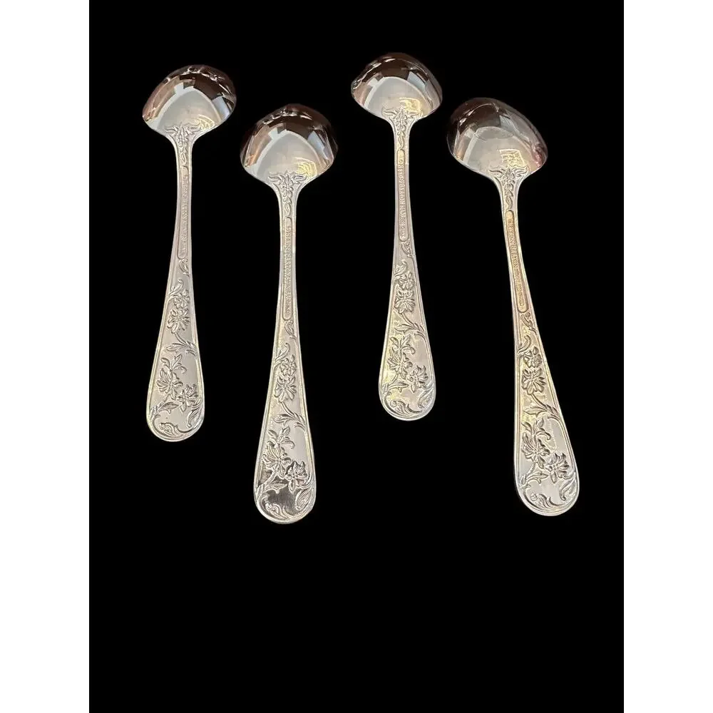 REED & BARTON Stainless QUEEN'S GARDEN Set Of 4 TEASPOONS 6 1/4